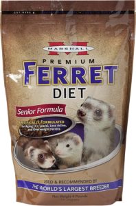 Older ferrets have different nutritional requirements which is why Marshall Premium Ferret Diets for Seniors is more appropriate for older ferrets.