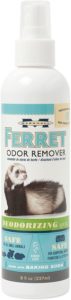 Marshall Premium Natural Enzymatic Odor Remover and Deodorizer Spray is great for fighting tough ferret odors.